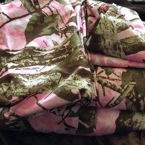 King size sheet set pink camo